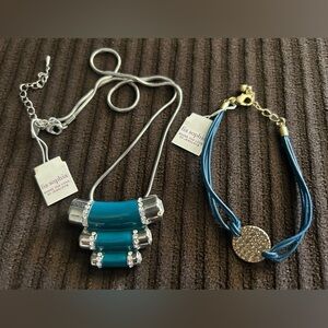 Lia Sophia Teal Necklace and Bracelet Set